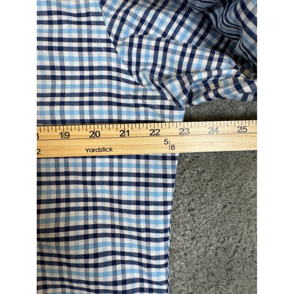 Brooks Brothers 1818 Regent Fit Blue Gingham Non-Iron Cotton Stretch Shirt Men L - Picture 4 of 7